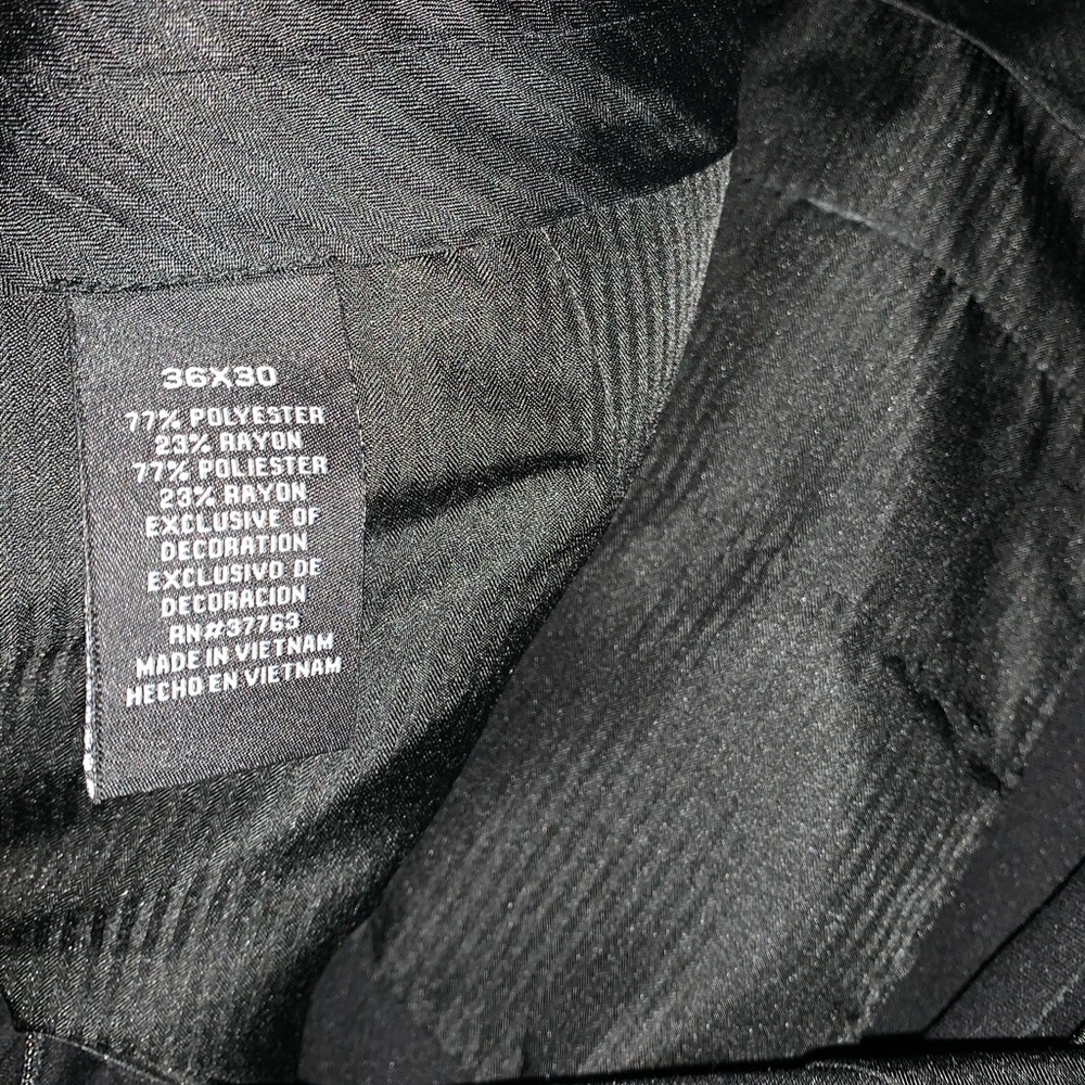 Black dress slacks.